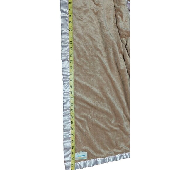 Baby Baby Blanket Satin Trim Pink & Brown Lovey 29x31 - Picture 5 of 9